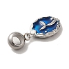 304 Stainless Steel Dodger Blue Enamel European Dangle Charms STAS-G308-34P-3