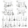12Pcs 4 Style Iron Brooches HJEW-PH02467-1