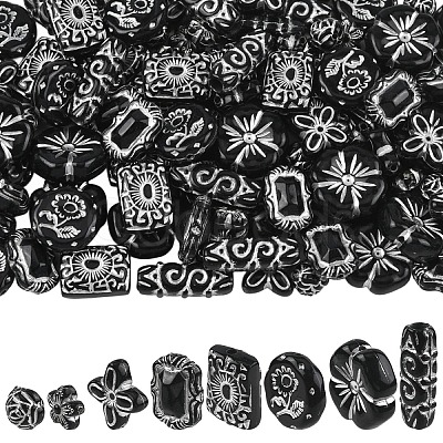 120Pcs 8 Styles Opaque Acrylic Beads MACR-YW0004-69-1