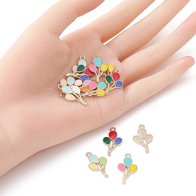 20Pcs 5 Colors Alloy Enamel Pendants ENAM-YW0002-82-1