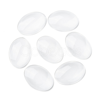 Transparent Oval Glass Cabochons LS-GGLA-R022-35x25-1