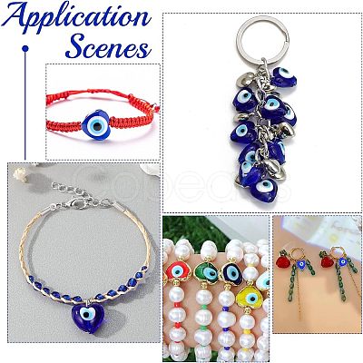 Nbeads Handmade Evil Eye Lampwork Beads Strands LAMP-NB0001-63-1