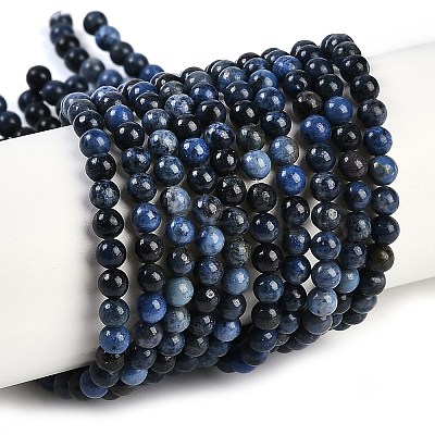 Natural Dumortierite Beads Strands G-G167-A06-4MM-1