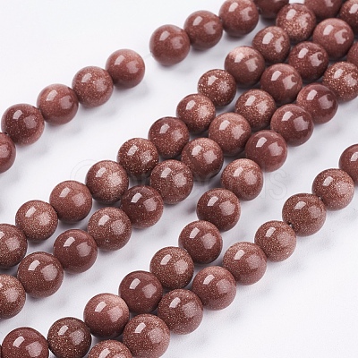 Synthetic Goldstone Bead Strands X-G-R193-04-8mm-1