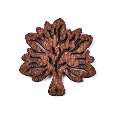 Natural Poplar Wood Pendants WOOD-N016-27B-1