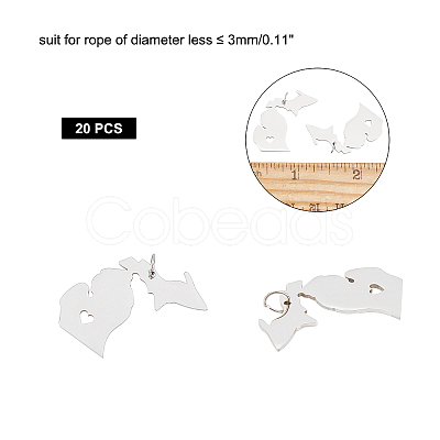 Tarnish Resistant 201 Stainless Steel Pendants STAS-T038-84-1