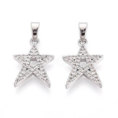 Brass Micro Pave Cubic Zirconia Pendants KK-N257-63P-1