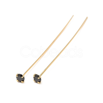 Brass Micro Pave Cubic Zirconia Stud Earring Findings CU-CBA4618-01G-08-1