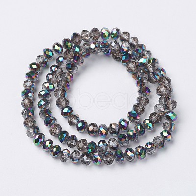 Electroplate Transparent Glass Beads Strands EGLA-A034-T4mm-Q13-1