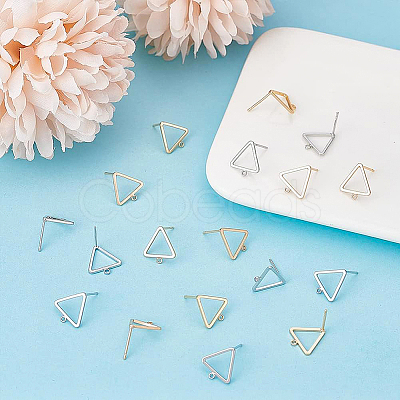 20Pcs 2 Colors Brass Stud Earring Findings KK-BC0008-33-1