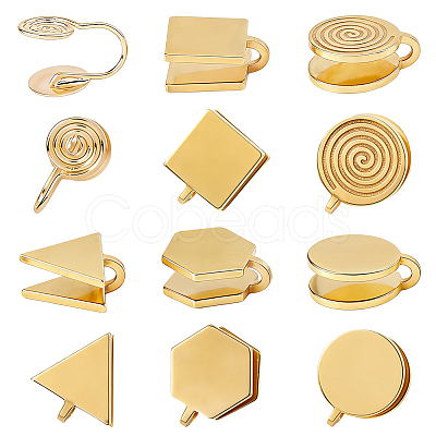 10Pcs 5 Styles 304 Stainless Steel & Brass Cuff Earrings EJEW-HS0001-44B-1