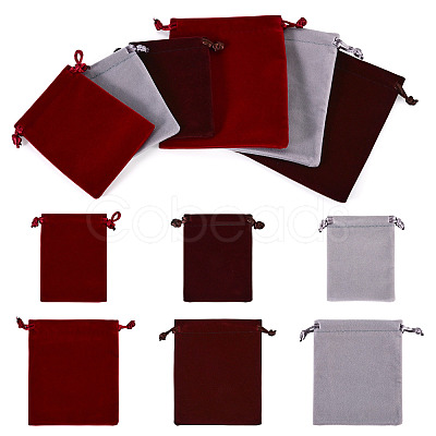 6Pcs 6 Styles Velvet Jewelry Drawstring Bags TP-TADJ0001-01-1