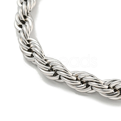 Tarnish Resistant 5MM 201 Stainless Steel Rope Chain Bracelets for Women LS-BJEW-R318-02P-1