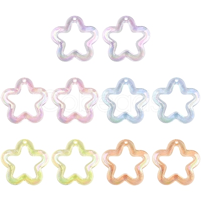 20Pcs Transparent Acrylic Pendants MACR-YW0004-18A-1