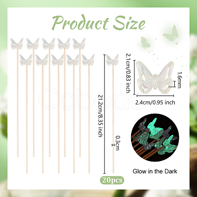 20Pcs Acrylic Butterfly Flowerpot Decoration AJEW-OC00025-1