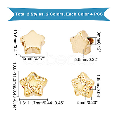16Pcs 4 Style 304 Stainless Steel Beads STAS-DC0005-33-1