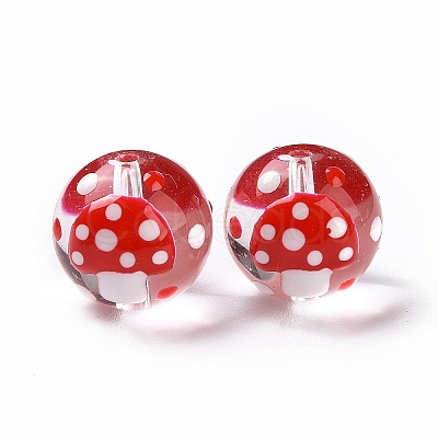 Glass with Enamel Beads LAMP-P058-01F-1
