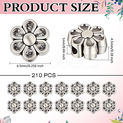 6 Starnds Tibetan Style Flower Alloy Bead Strands TIBEB-ME0001-12-NR-1
