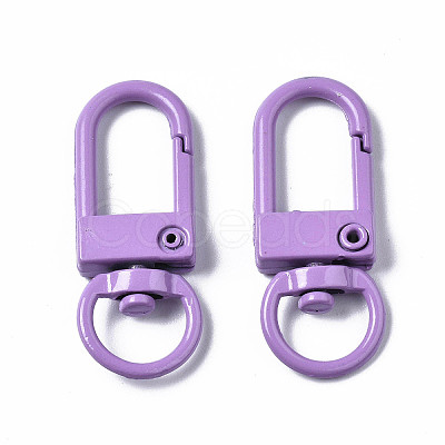 Spray Painted Eco-Friendly Alloy Swivel Snap Hooks Clasps PALLOY-T080-02F-NR-1