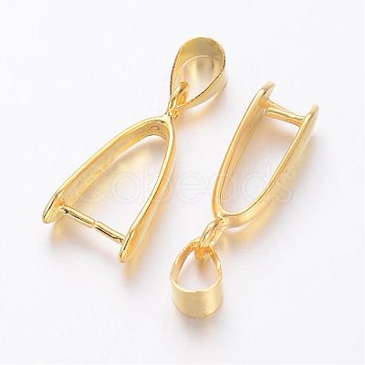 Brass Ice Pick Pinch Bails X-KK-D318-G-NR-1