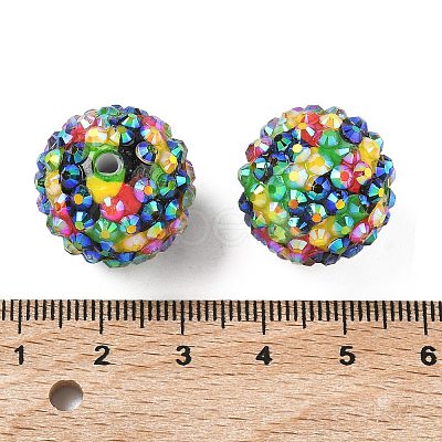 Round Resin Rhinestone Beads OACR-Z035-02E-1
