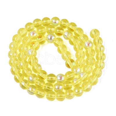 Transparent Electroplate Glass Beads Strands LS-EGLA-Q132-6MM-01A-01-1