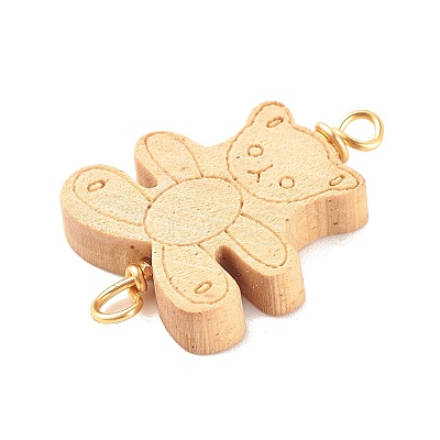 Spray Painted Wood Connector Charms PALLOY-JF01427-14-1