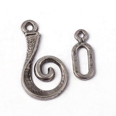 Tibetan Style Alloy Hook Clasps X-LF5077Y-1