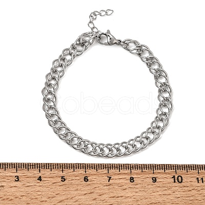 6.5MM 304 Stainless Steel Double Link Chain Bracelets for Women Men SA-CBA37BC-21P-1