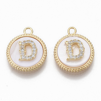 Brass Micro Pave Cubic Zirconia Pendants KK-T062-04D-NF-1