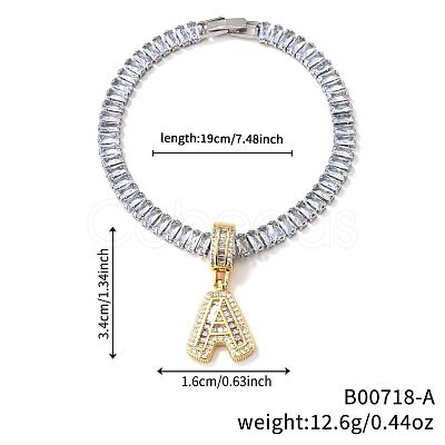 Fashionable Brass Micro Pave Clear Cubic Zirconia Charm Bracelets AF9298-1-1
