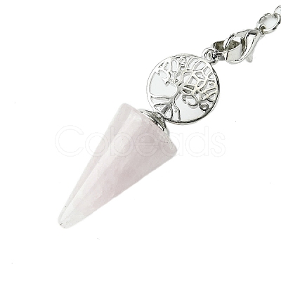 Natural Rose Quartz Cone Dowsing Pendulum Big Pendants G-C114-02P-19-1
