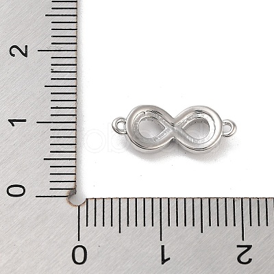 Brass Pave Clear Cubic Zirconia Infinity Connector Charms KK-M293-46P-1