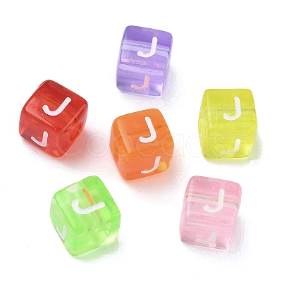 Spray Painted Transparent Acrylic Beads MACR-K365-07J-1