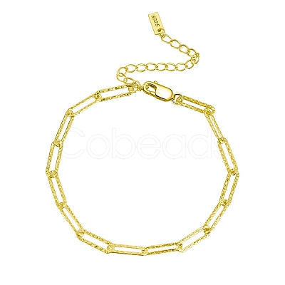 925 Sterling Silver Paperclip Chain Bracelets BJEW-I314-055G-1