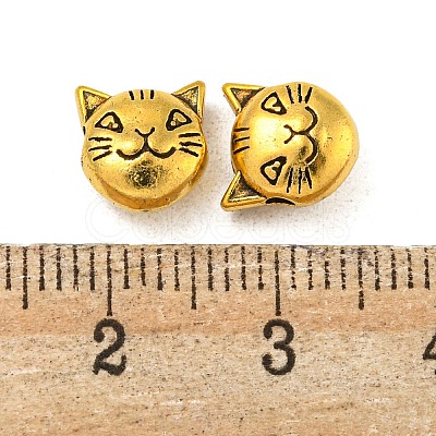 Tibetan Style Alloy Kitten Beads TIBEP-GC178-AG-RS-1
