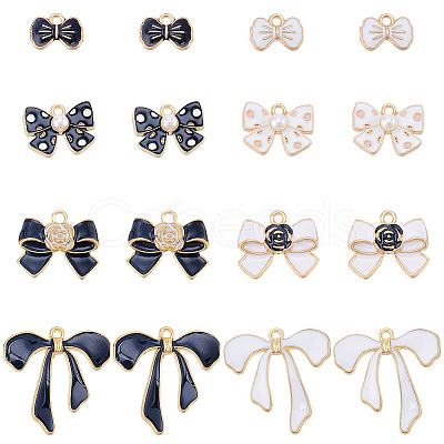 48Pcs 8 Styles Alloy Enamel Charms ENAM-SC0004-31-1