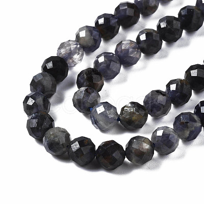 Natural Iolite/Cordierite/Dichroite Beads Strands G-T108-59-1