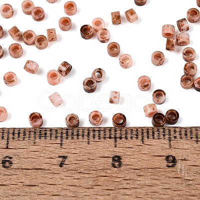 Opaque Picasso Cylinder Glass Beads SEED-Q039-06A-05-1