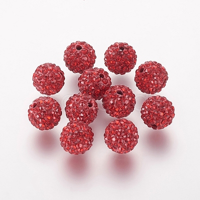 Polymer Clay Rhinestone Beads X-RB-K050-10mm-C22-1