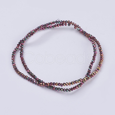 Electroplate Glass Beads Strands GLAA-F078-FP06-1