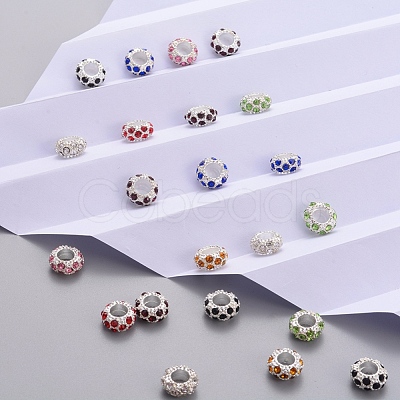 Silver Color Plated Alloy Rhinestone European Beads CPDL-X0001-02-1