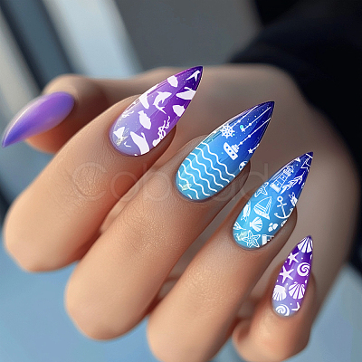 Stainless Steel DIY Nail Art Templates MRMJ-WH0092-093-1