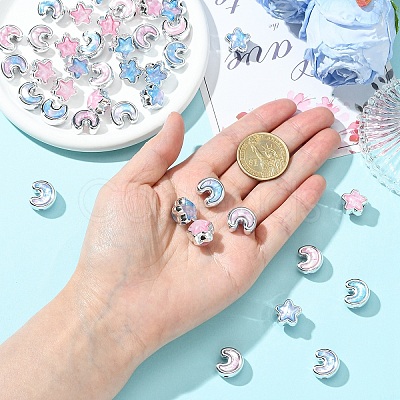 20Pcs 4 Styles Opaque Acrylic Beads OACR-YW0004-37-1