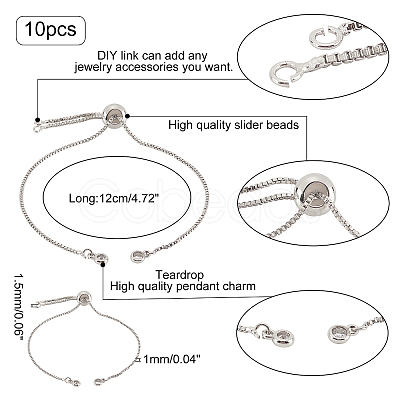 Unicraftale Brass Slider Bracelets Making MAK-UN0001-13P-1