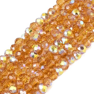 AB Color Plated Transparent Glass Rondelle Beads Strands EGLA-T029-2mm-10L-1