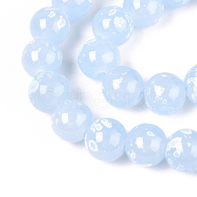 Baking Paint Glass Beads Strands DGLA-N015-10mm-06-1