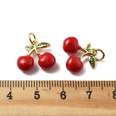 Brass Enamel Pendants KK-R229-07G-04-1