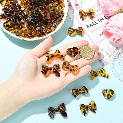 30Pcs 5 Styles Printed Transparent Acrylic Beads TACR-YW0003-46-1