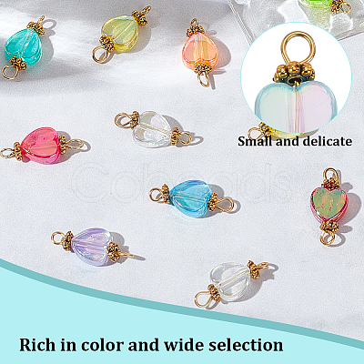 200Pcs 10 Colors Transparent Acrylic Pendants PALLOY-GO00013-1